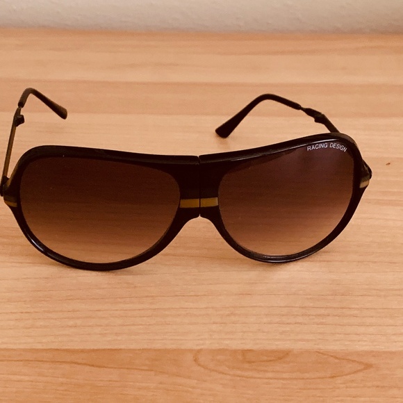 Vintage Racing Design Foldable Aviator Sunglasses - Picture 1 of 7